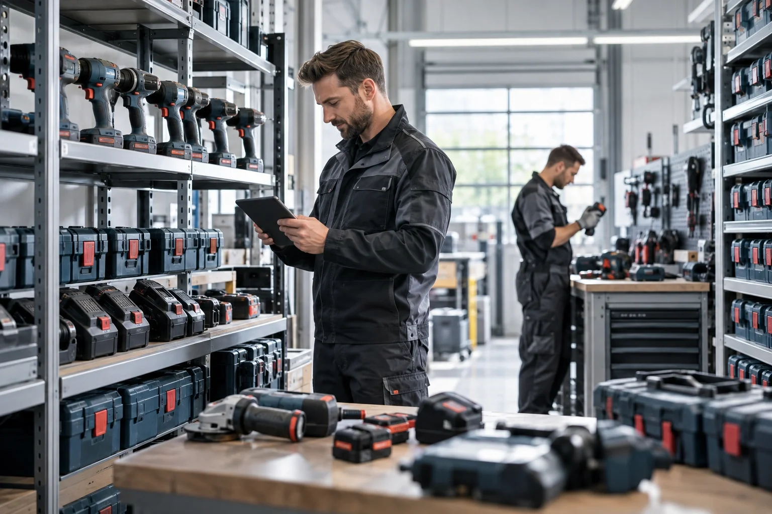 Elektrowerkzeuge aus einem professionell betreuten Gerätepark